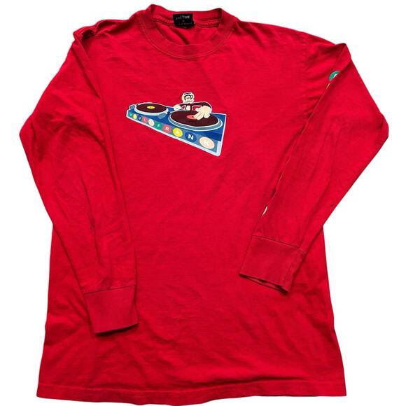 VINTAGE PAUL FRANK JULIUS Red Men’s Long Sleeve Crew Neck Tee Small/Medium** - Picture 1 of 8